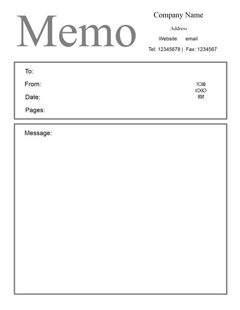 Printable Memo Sheets